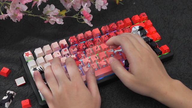 coco◡̈︎* Japanese Anime Keycaps Shine Throgu Key Caps,Cherry